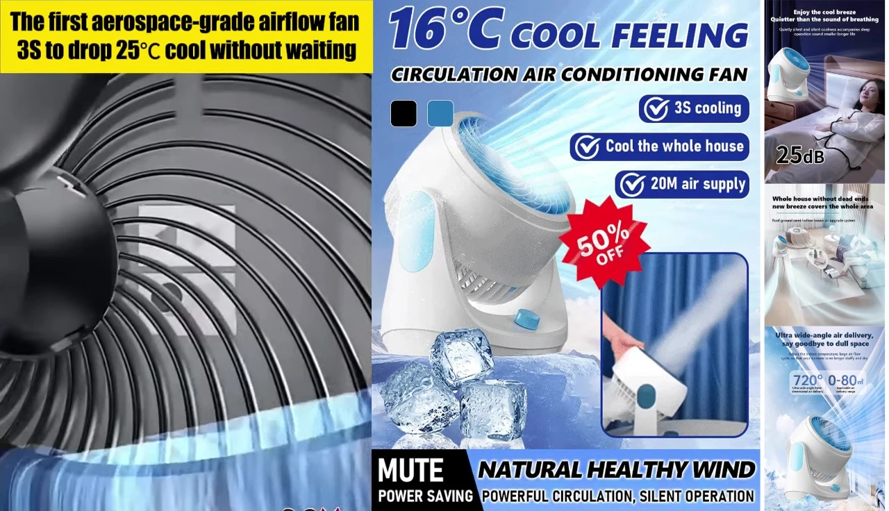 Showing the adjustable fan head