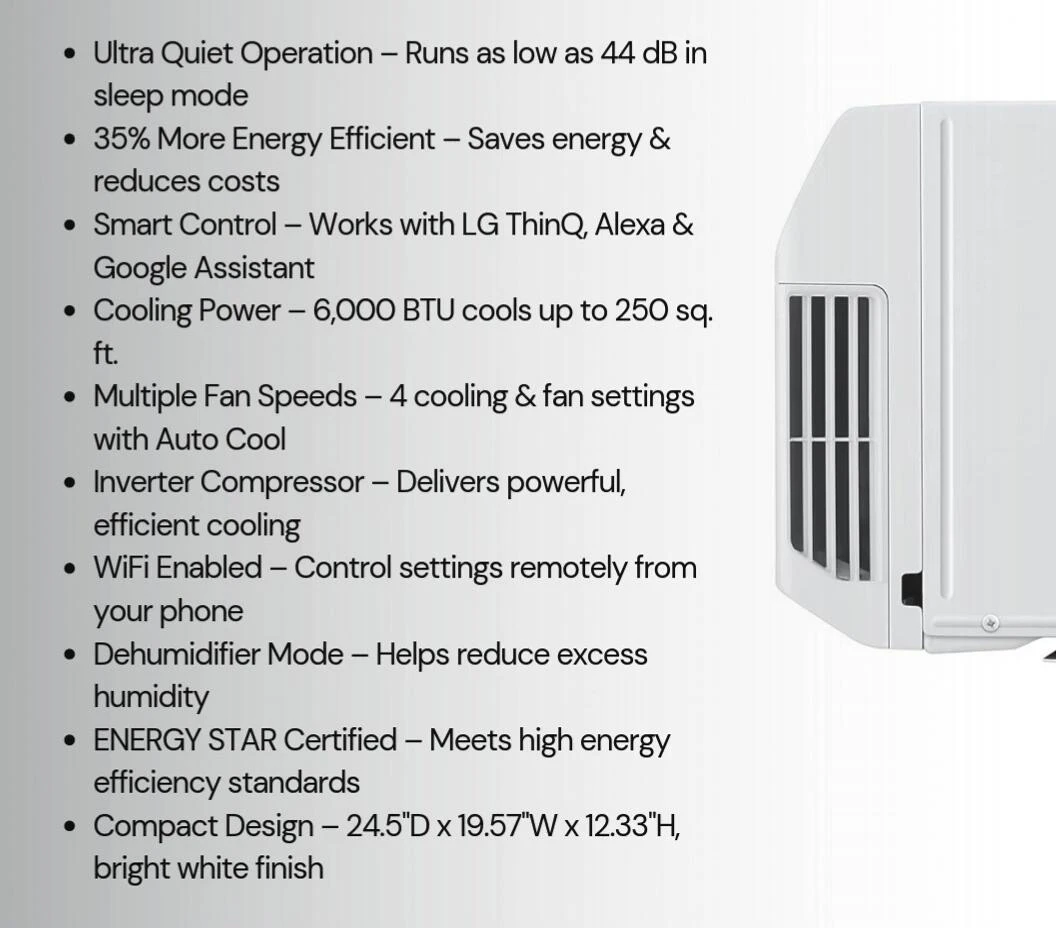 Overall shot of the air conditioner.
