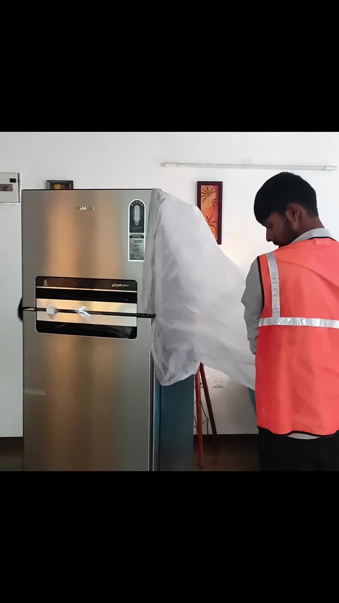 A shot showcasing the fast delivery of the refrigerator.