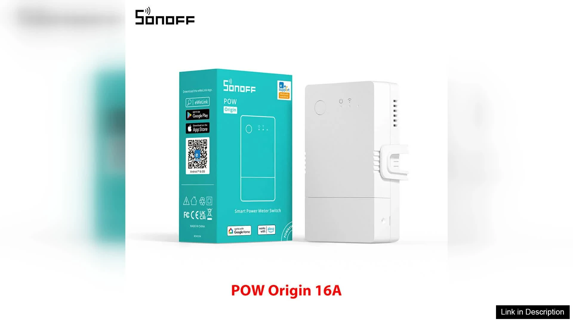 Close-up shot of the SONOFF Pow R2 showcasing its sleek design.