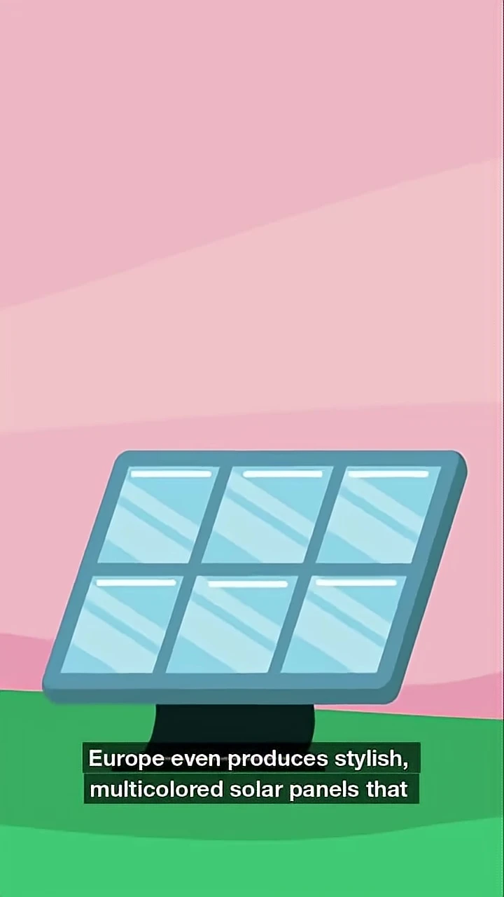Picture of stylish multicolored solar panels.