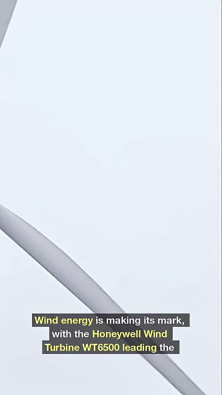 Close-up of the Honeywell WT6500 wind turbine