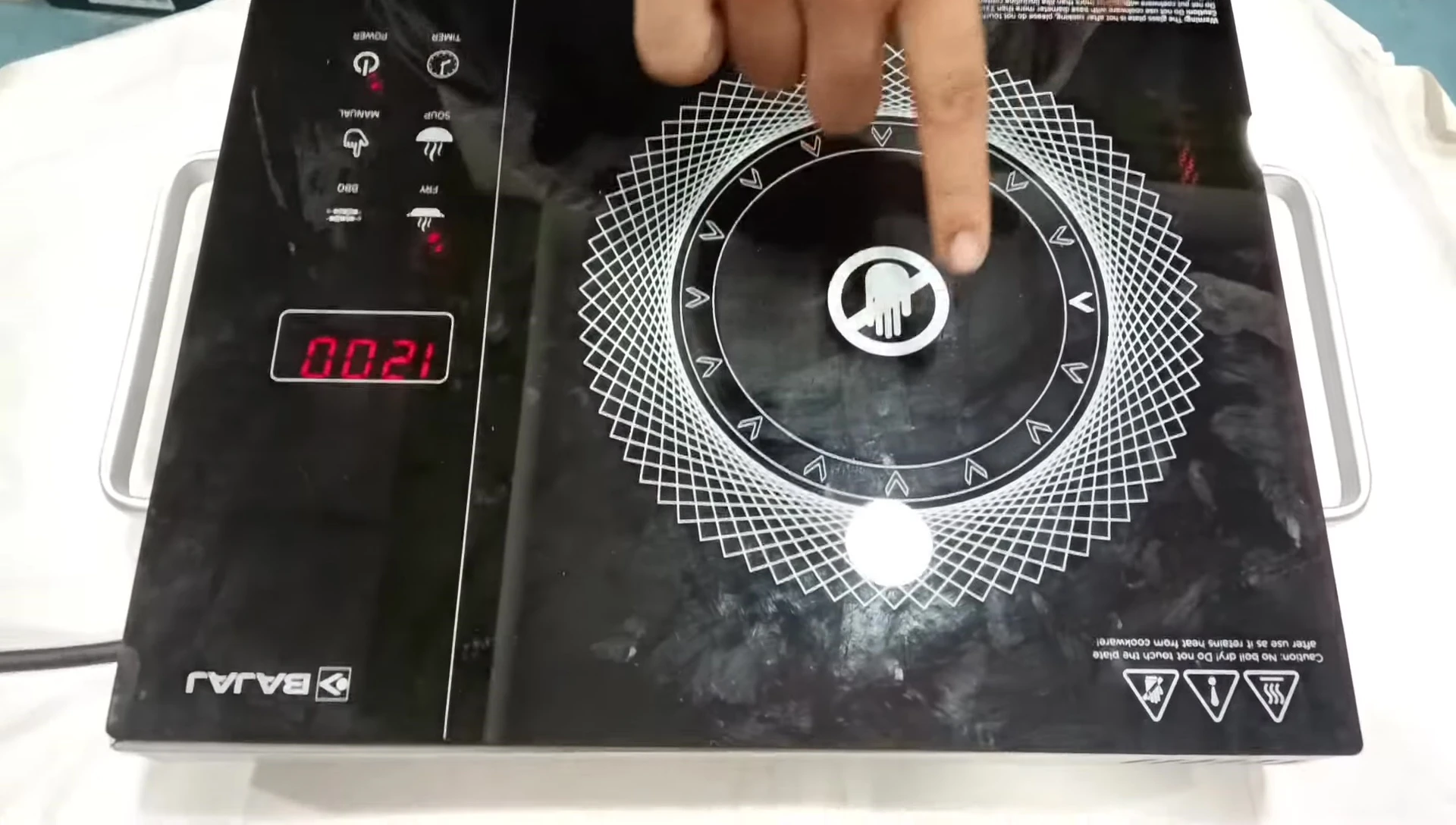 Infrared cooktop heating up