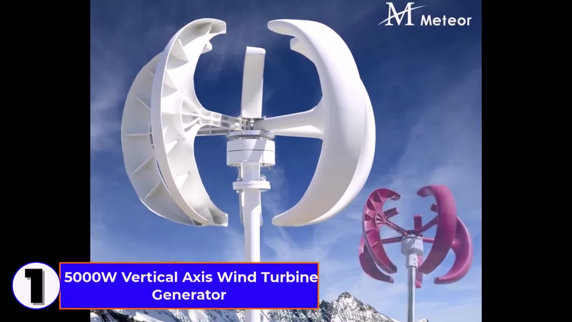 Close-up of the 5000W vertical axis wind turbine generator